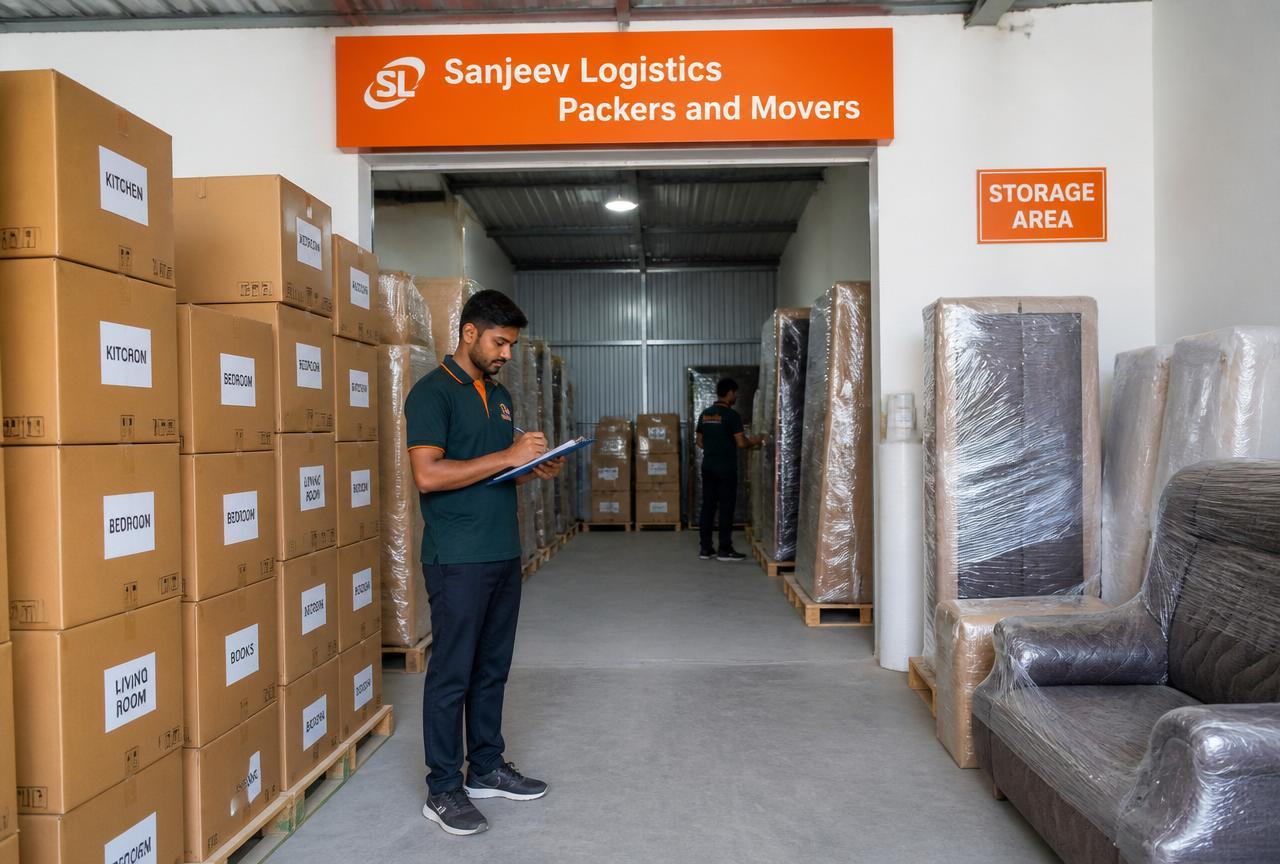 Sanjeev Logistics — Packers and Movers packing material and labelled cartons for house shifting in Basavanagar